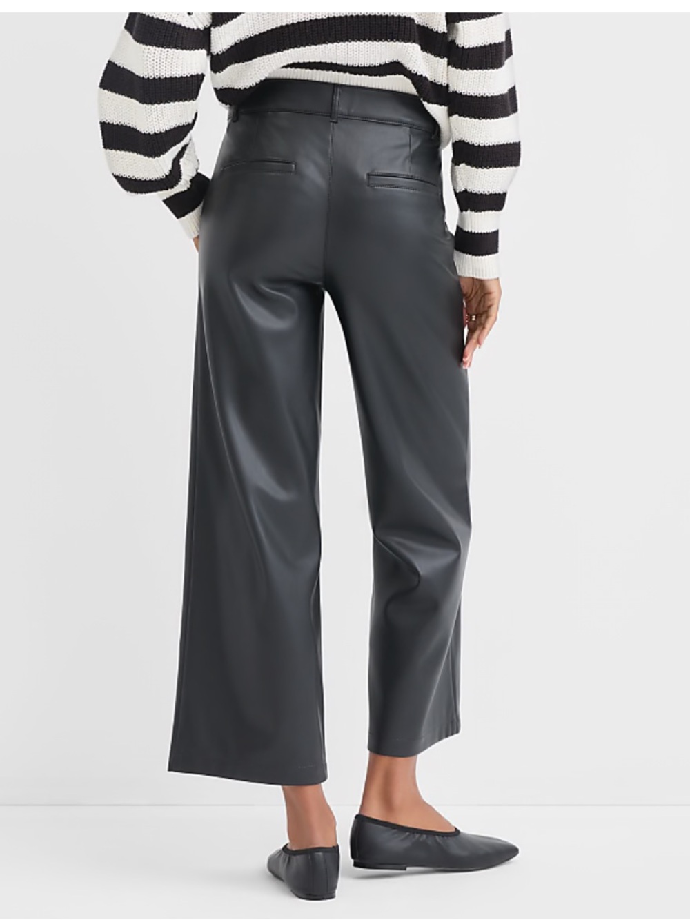 Loft Palmer Wide Leg Crop Pants in Faux Leather - Picture 3 of 6